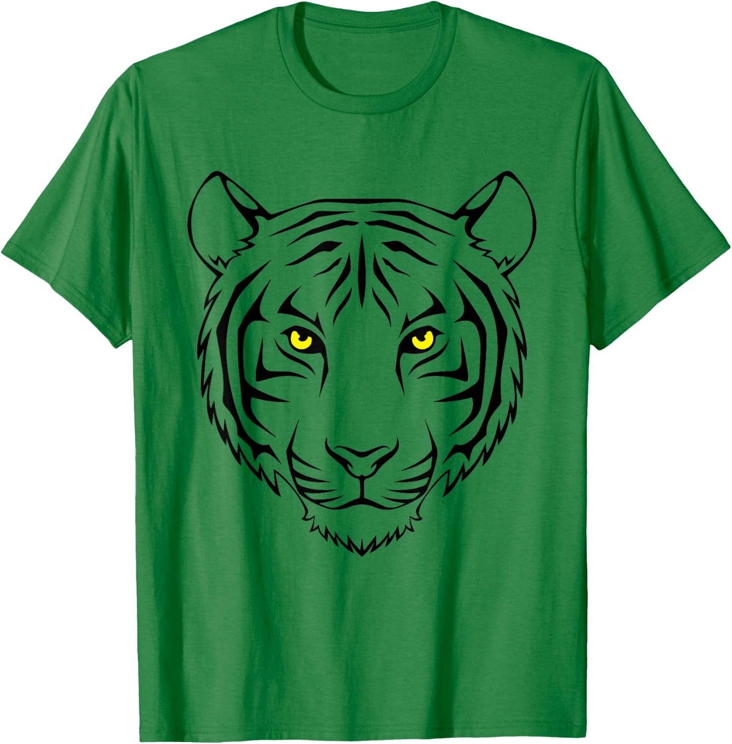 Tiger Orange Tiger Print Face Tiger Head T-Shirt - T-Shirt | Irish Green
