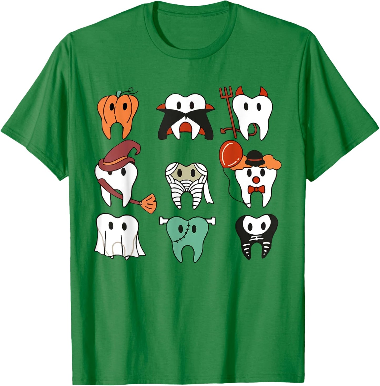 Funny Dental Halloween Dentist Hygiene Ghost Spooky Season T-Shirt - T-Shirt | Irish Green