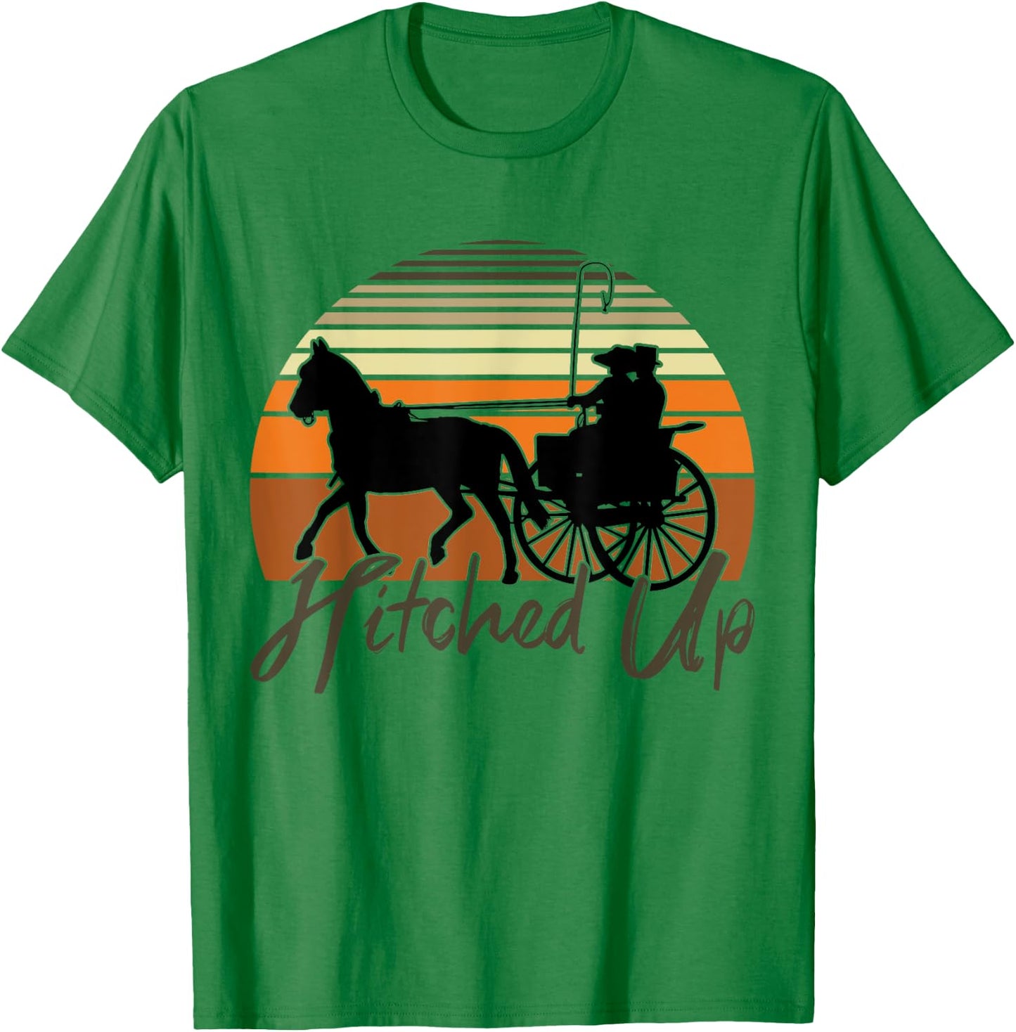 Fine Harness Horse Team Pleasure Driving Lifestyle T-Shirt - T-Shirt | Irish Green