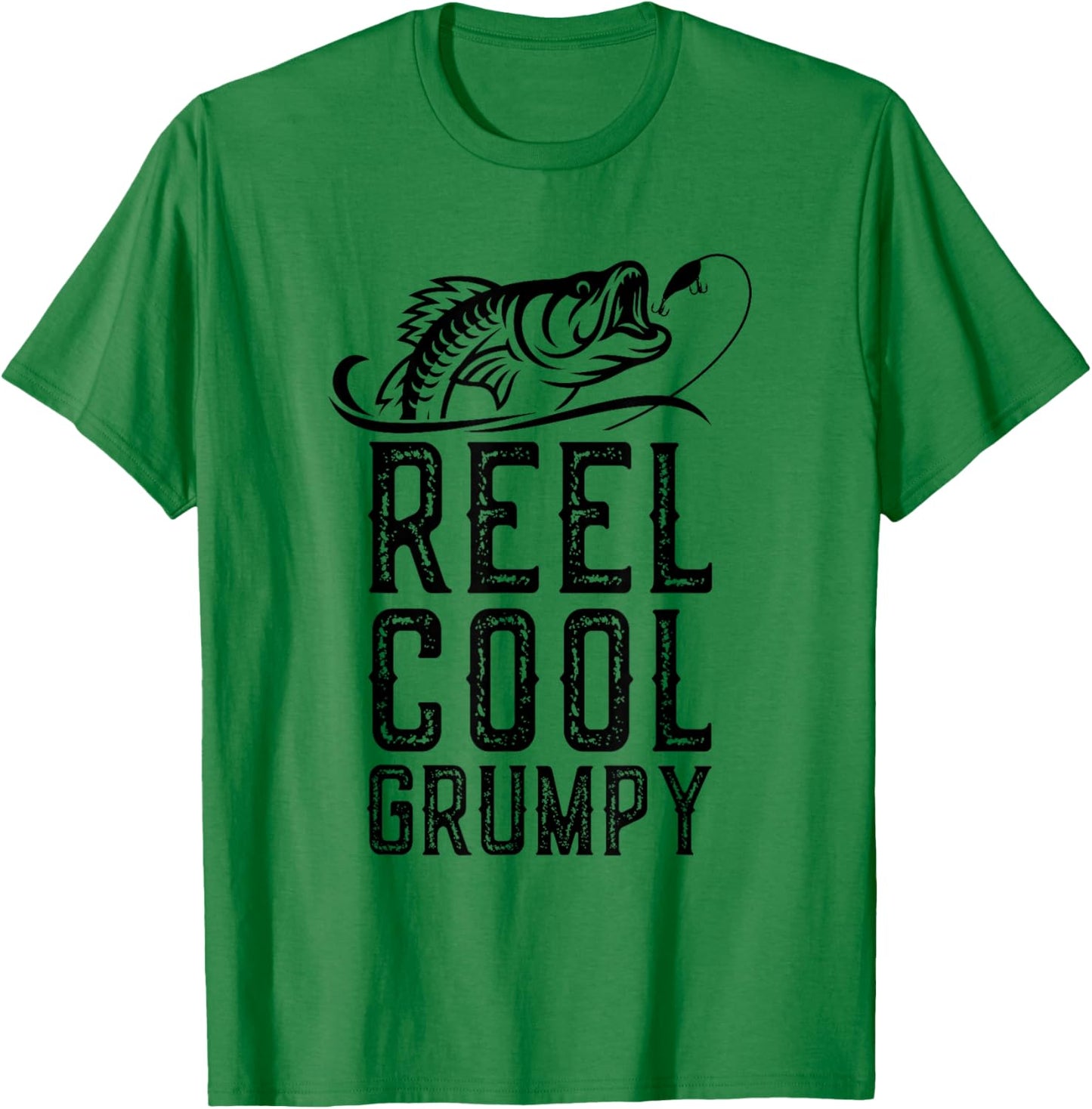 Reel Cool Grumpy Fishing Fisherman Funny Grandpa Retro T-Shirt - T-Shirt | Irish Green