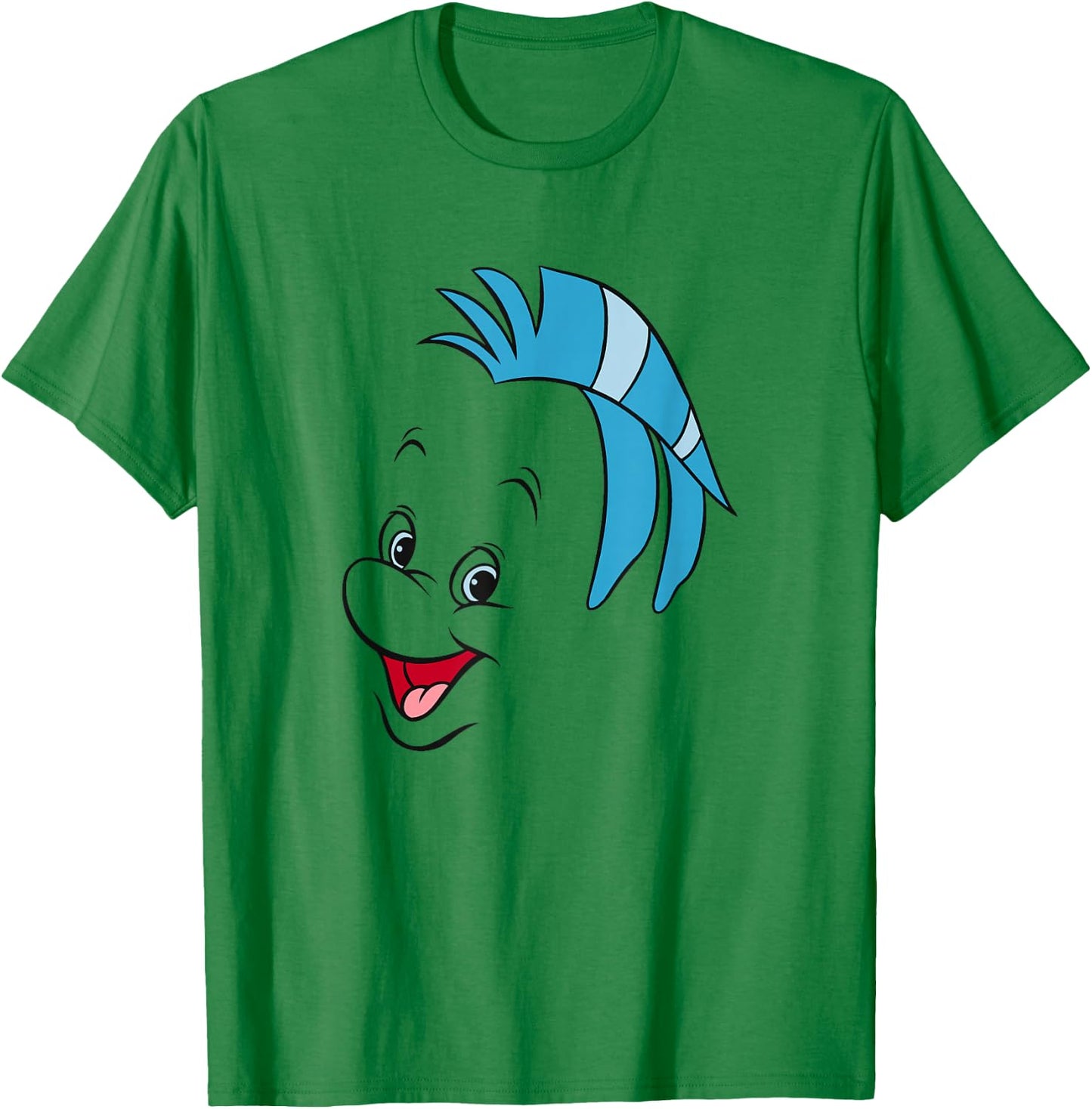 Disney The Little Mermaid Flounder Big Face T-Shirt - T-Shirt | Irish Green