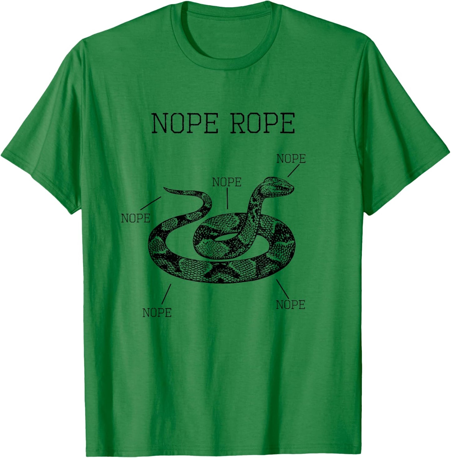Nope Rope Snake Funny Animal Anatomy Cute Snek Meme Shirt T-Shirt - T-Shirt | Irish Green