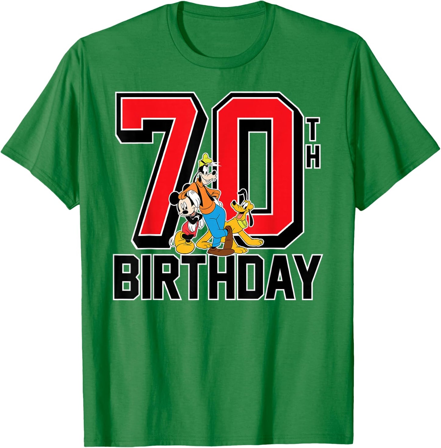 Mickey Mouse - Goofy Pluto 70th Birthday T-Shirt - T-Shirt | Irish Green