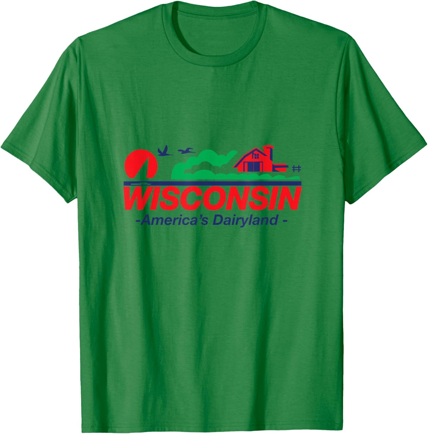 Wisconsin License Plate America's Dairyland T-Shirt - T-Shirt | Irish Green