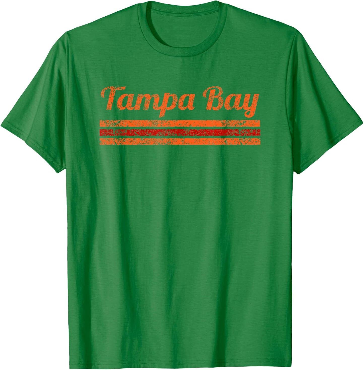 Tampa Bay Florida Retro Vintage Weathered Stripe Throwback T-Shirt - T-Shirt | Irish Green
