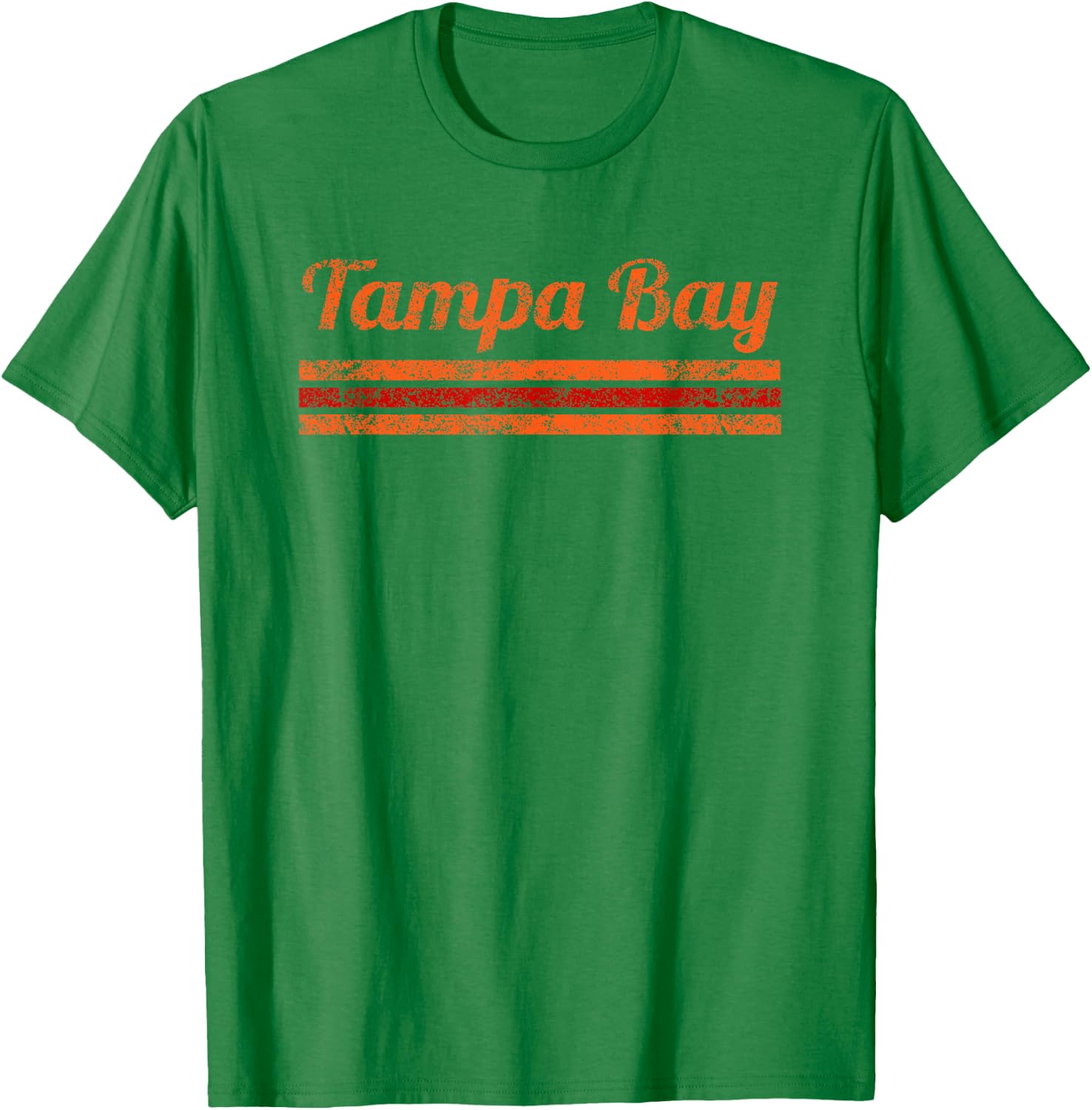 Tampa Bay Florida Retro Vintage Weathered Stripe Throwback T-Shirt - T-Shirt | Irish Green