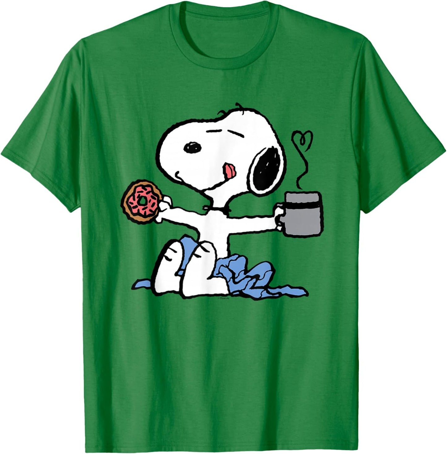 Peanuts - Donut Coffee Snoopy T-Shirt - T-Shirt | Irish Green