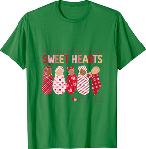 Caring For The Cutest Sweethearts Nicu Nurse Valentines Day T-Shirt - T-Shirt | Irish Green
