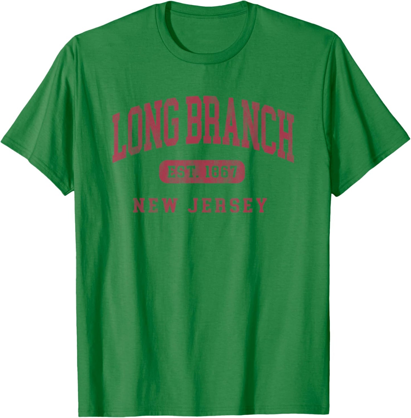 Long Branch New Jersey Vintage Established Beach Souvenir T-Shirt - T-Shirt | Irish Green