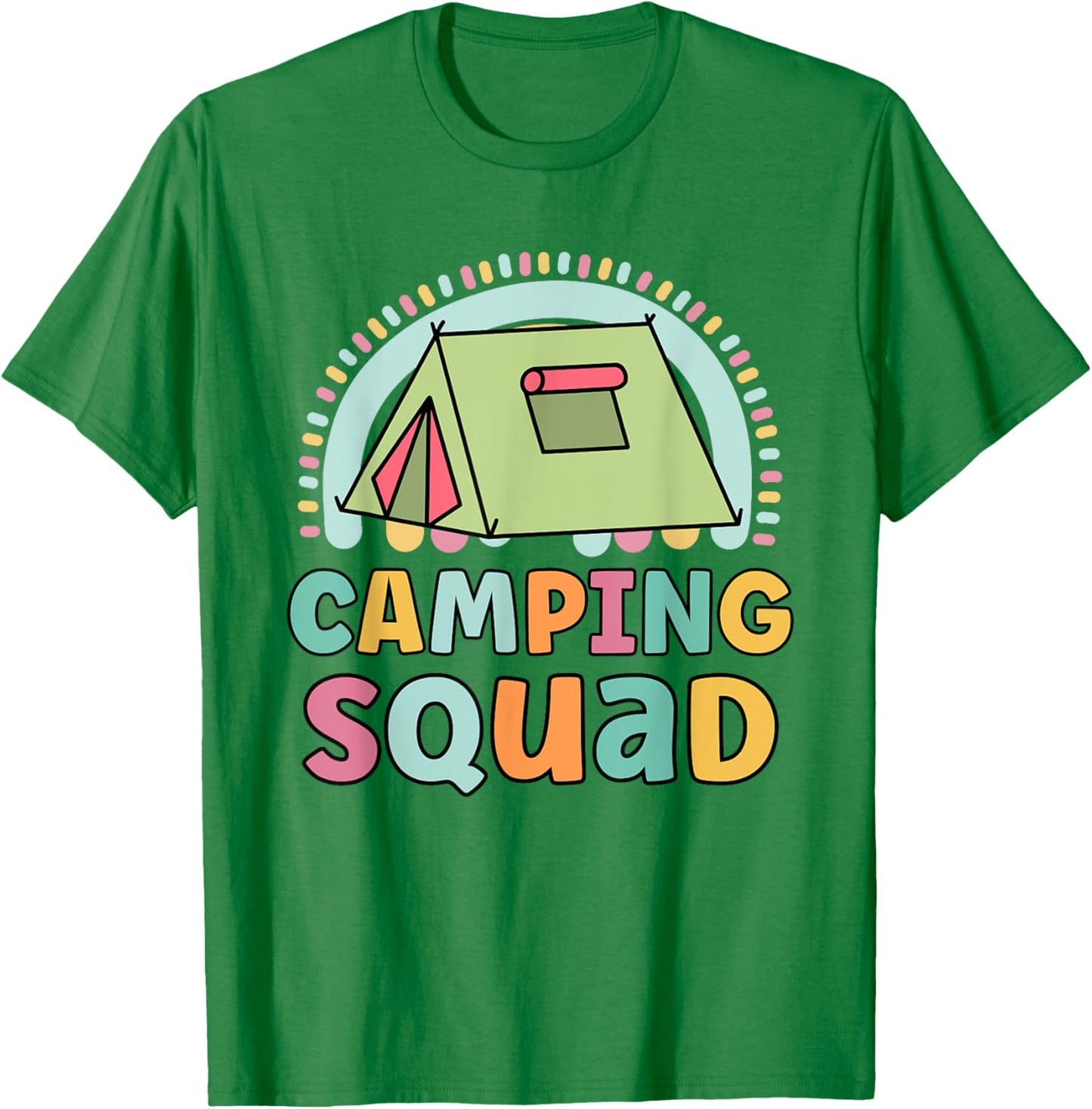 Camping Squad Funny Matching Girls Camping Trip Vacations T-Shirt - T-Shirt | Irish Green