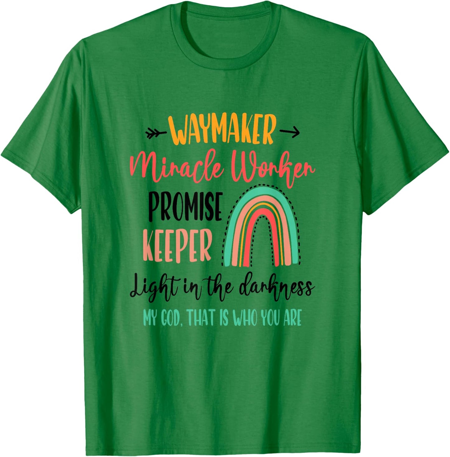 Waymaker Promise Keeper Miracle Worker Christian Kids T-Shirt - T-Shirt | Irish Green