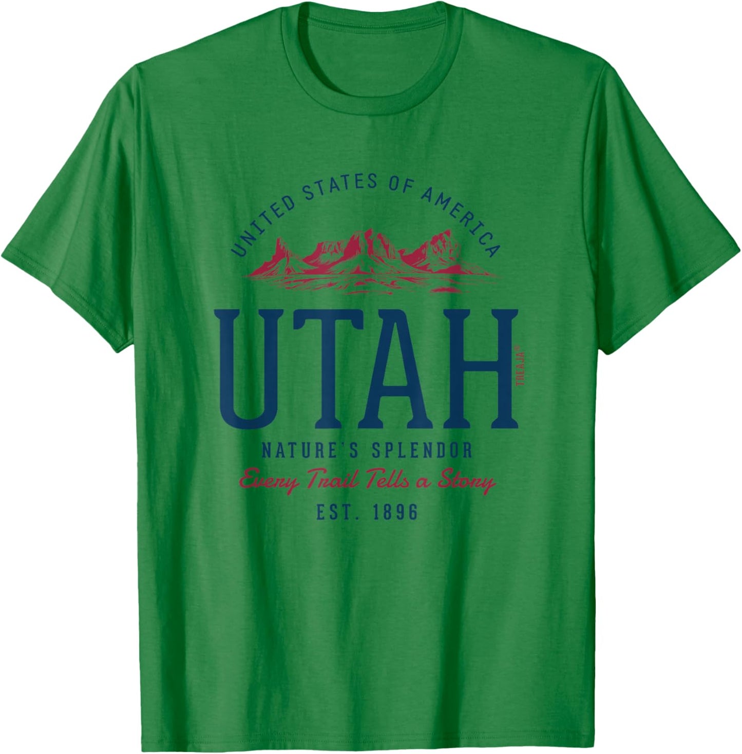 Vintage-Looking Retro Styled Utah T-Shirt - T-Shirt | Irish Green