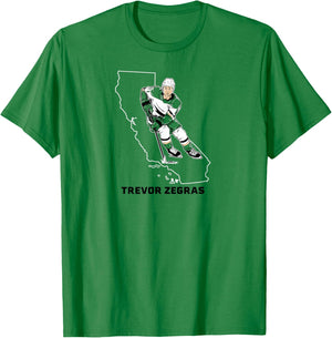 Trevor Zegras: State Star - Anaheim Hockey T-Shirt - T-Shirt | Irish Green