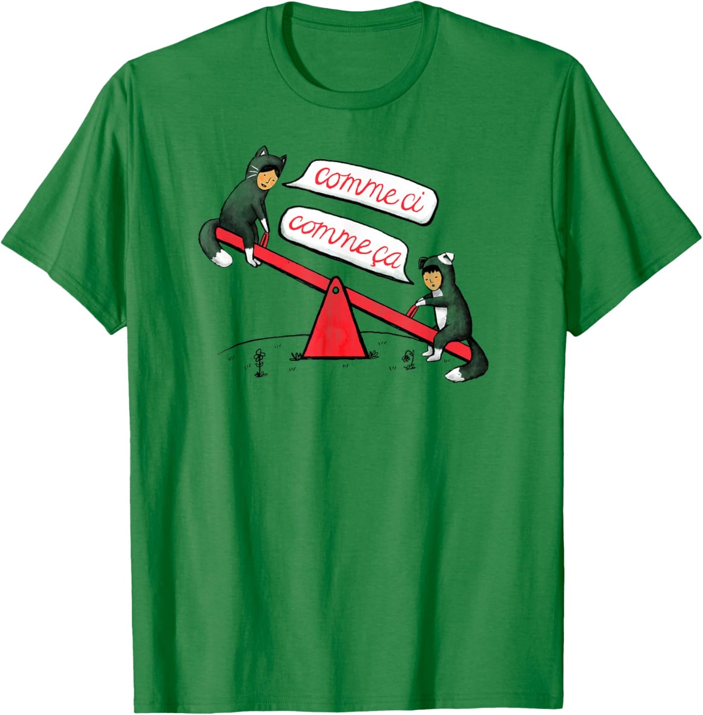 Threadless Midnightcoffee Seesaw Life Graphic T-Shirt - T-Shirt | Irish Green