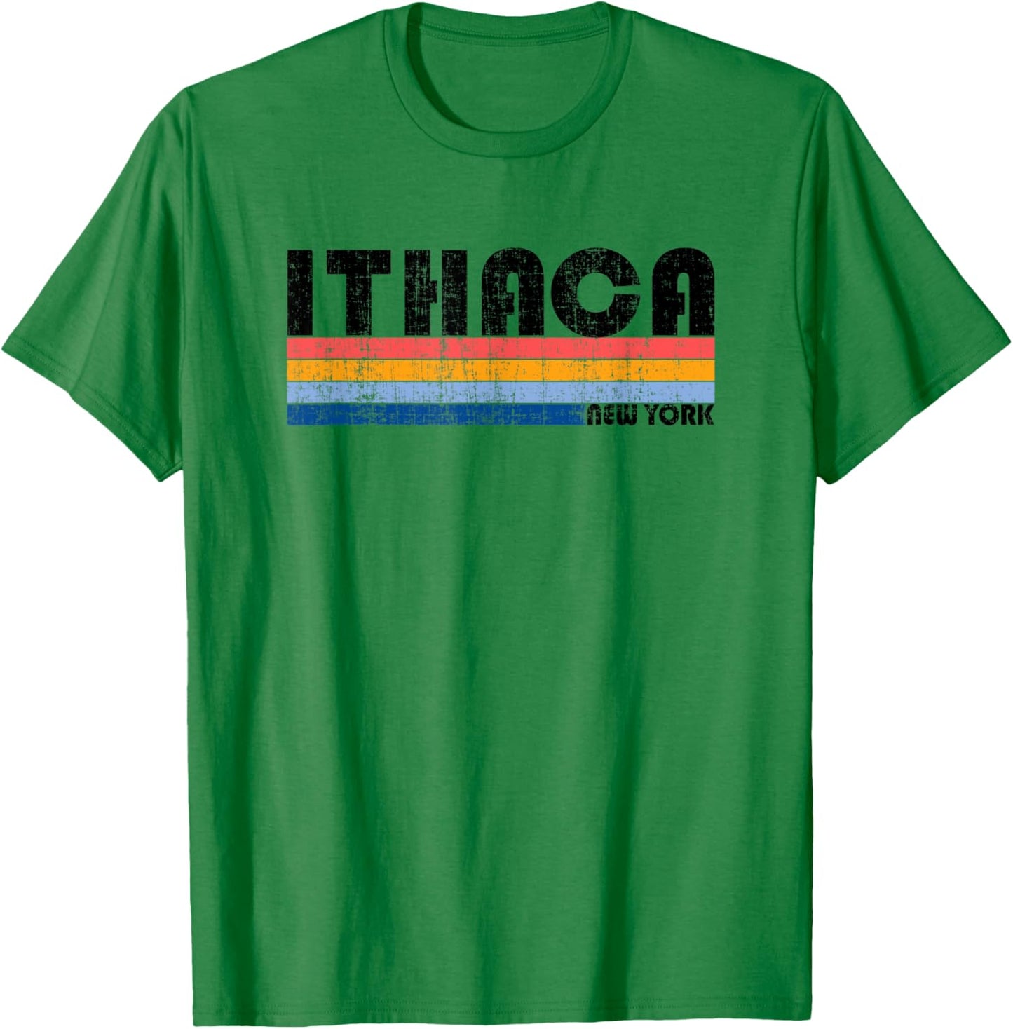 Vintage 70s 80s Style Ithaca, NY T-Shirt - T-Shirt | Irish Green