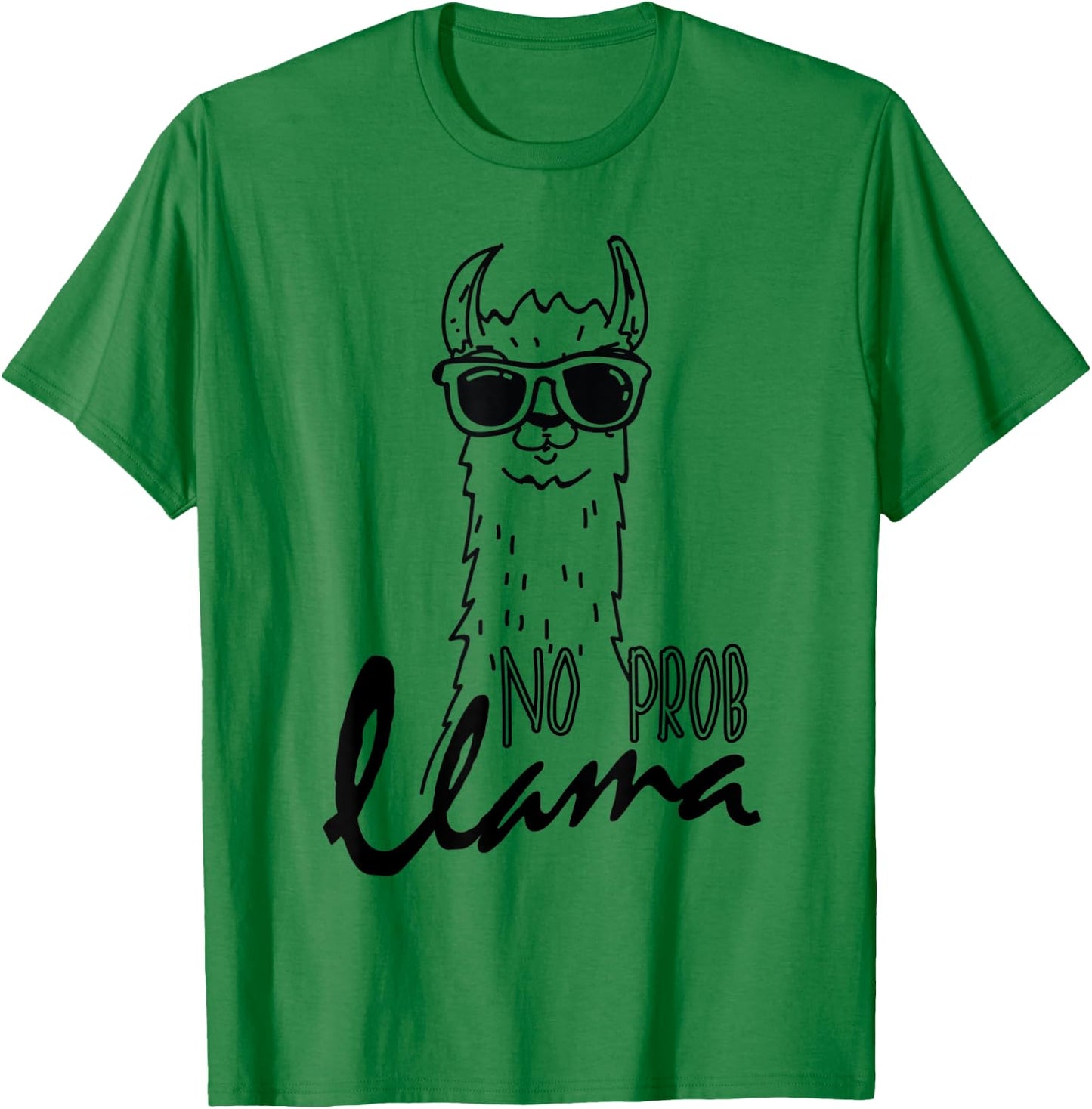 Funny Alpaca Llama No Probllama Sunglasses T-Shirt - T-Shirt | Irish Green