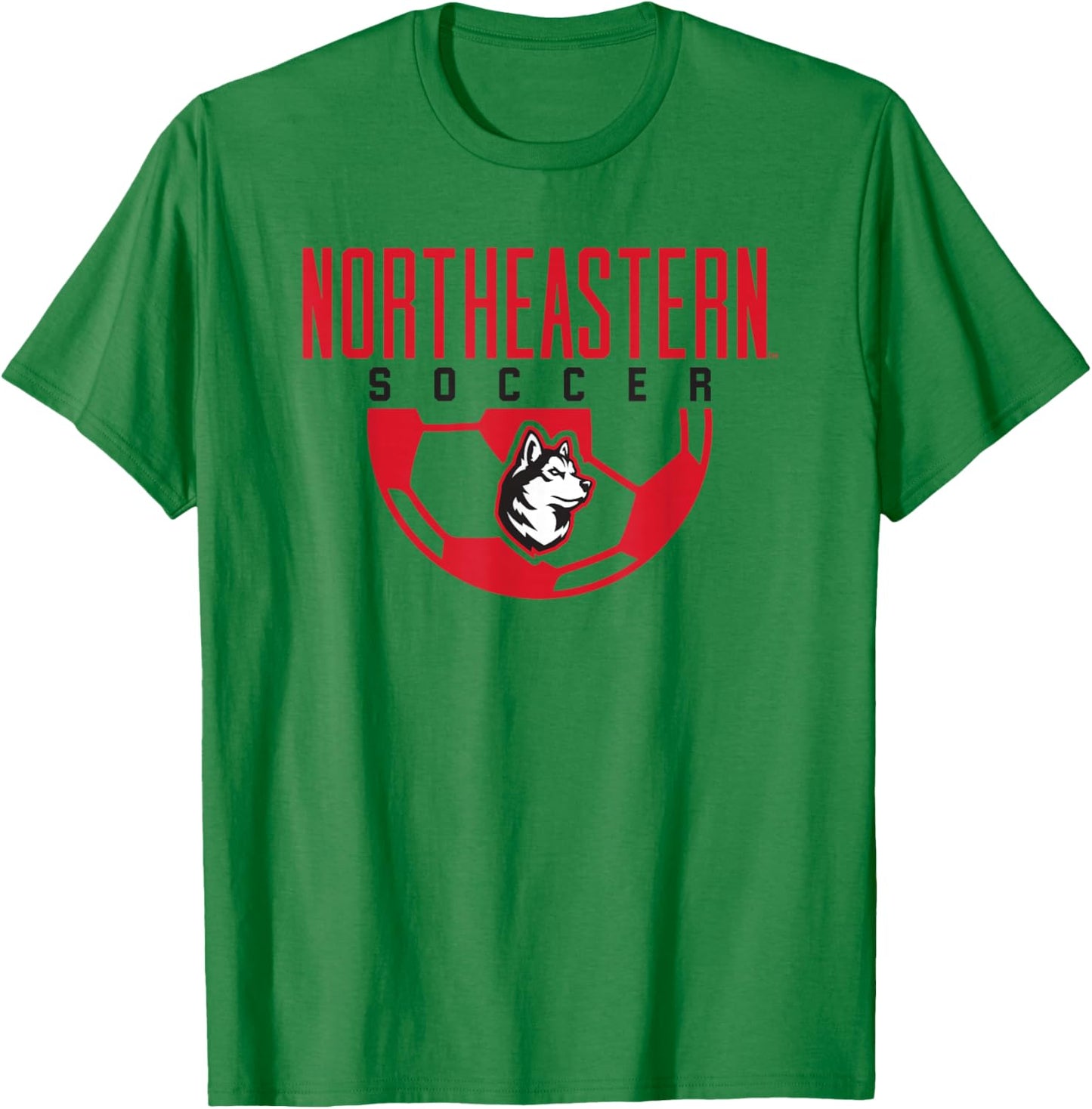 Northeastern University NEU Huskies Soccer Arch T-Shirt - T-Shirt | Irish Green