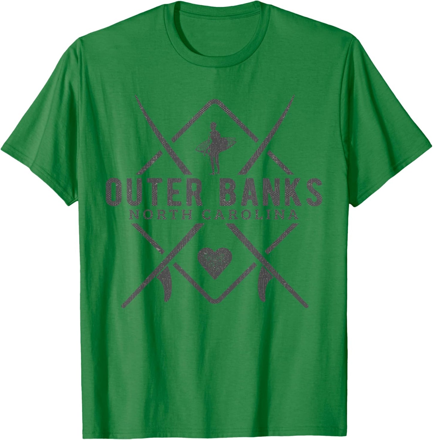 Outer Banks North Carolina Surfing Souvenir Outer Banks T-Shirt - T-Shirt | Irish Green