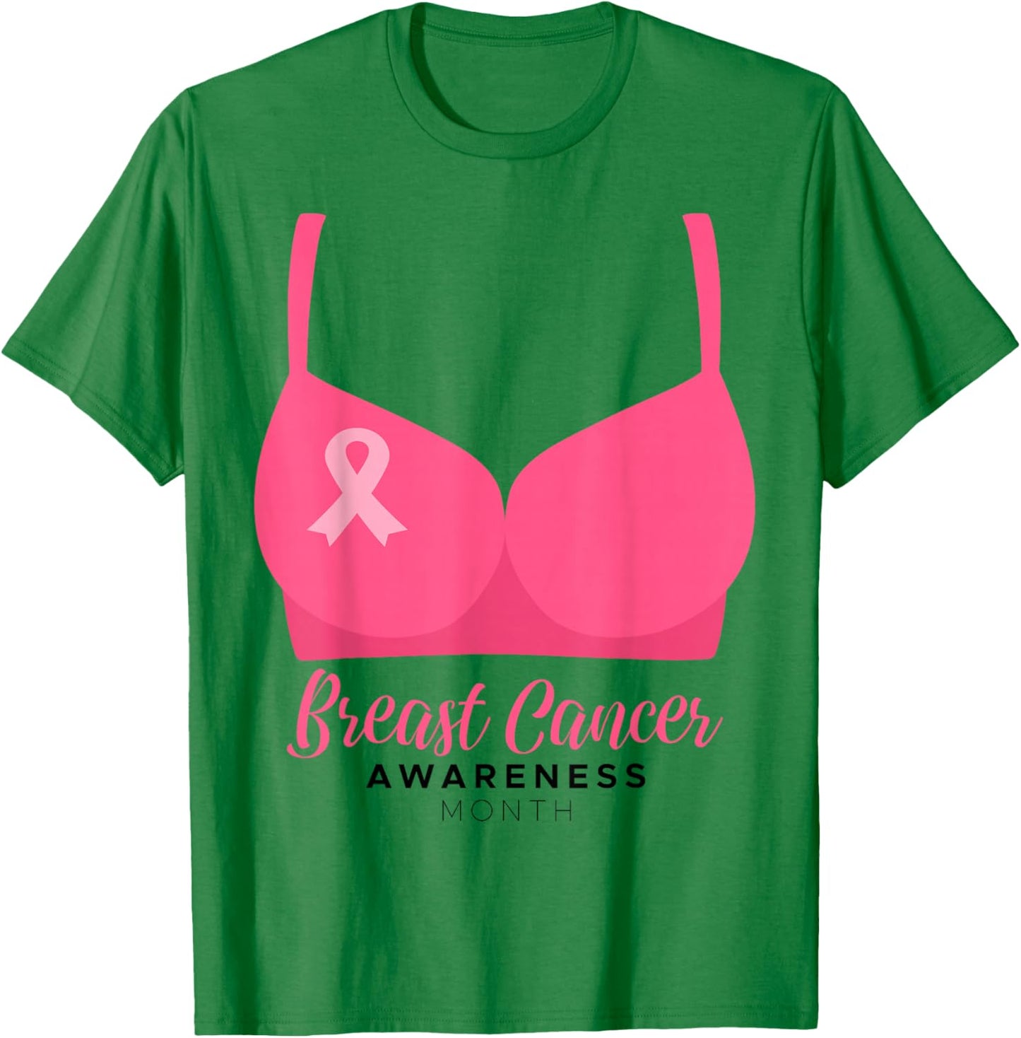 BRA Breast Cancer Awareness Month Wear Pink Ribbon October T-Shirt - T-Shirt | Irish Green