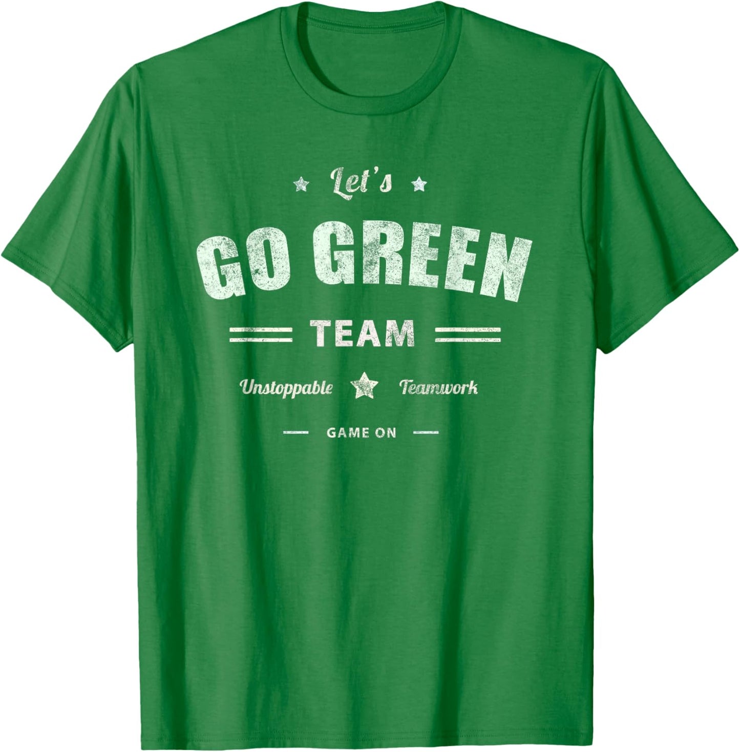 Vintage LET'S GO GREEN TEAM War Game Summer Competition T-Shirt - T-Shirt | Irish Green