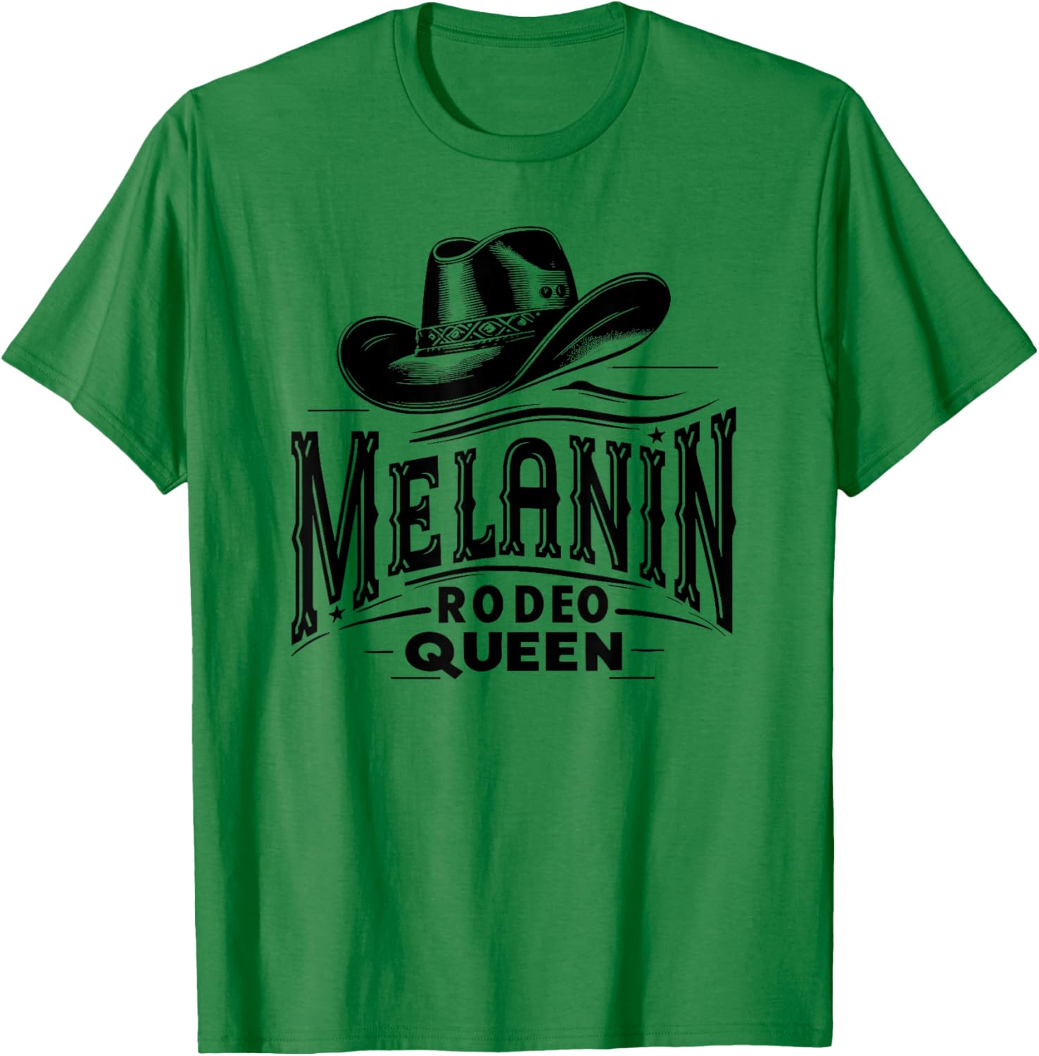 Melanin Rodeo Queen, African American Cowgirl T-Shirt - T-Shirt | Irish Green