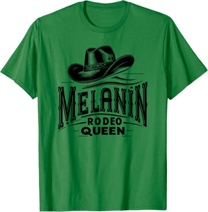 Melanin Rodeo Queen, African American Cowgirl T-Shirt - T-Shirt | Irish Green