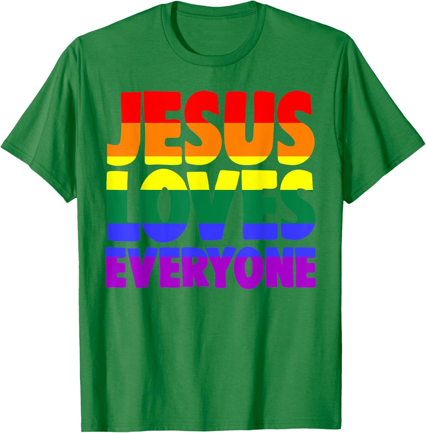 Jesus Loves Everyone Bible Pride Men T-Shirt - T-Shirt | Irish Green