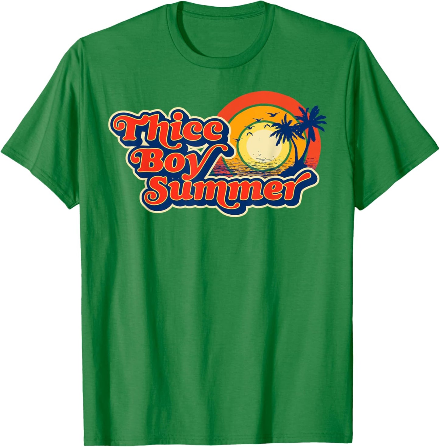 Thicc Boy Summer! Funny Fit2Serve 90's Style Beach Graphic T-Shirt - T-Shirt | Irish Green