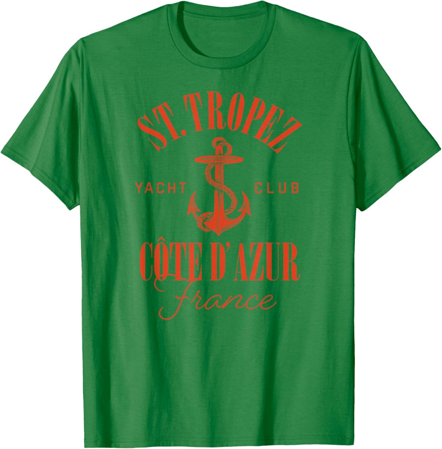 St Tropez Yacht Club Côte d'Azur France Vacation Destination T-Shirt - T-Shirt | Irish Green