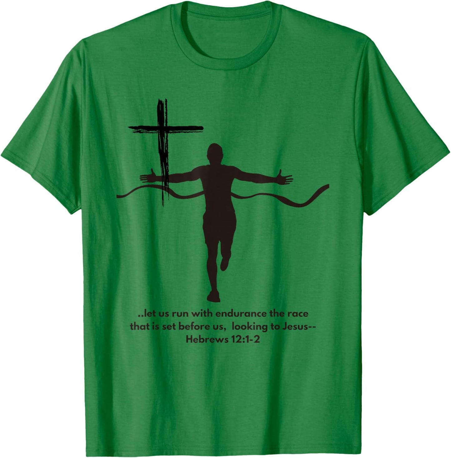 Faith and Running Marathon Jogging Cross Country Christian T-Shirt - T-Shirt | Irish Green