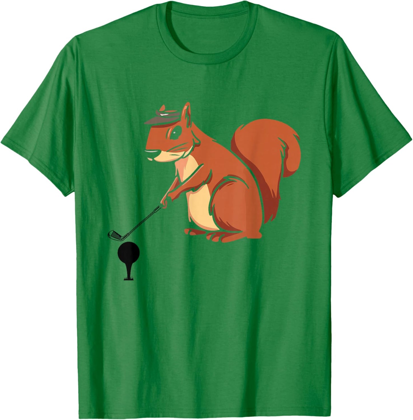 Funny Golfer Squirrel With A Golf Club - Golfing Squirrel T-Shirt - T-Shirt | Irish Green