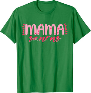 Pink Mama Saurus Rex Trex Matching Family Dinosaur Birthday T-Shirt - T-Shirt | Irish Green