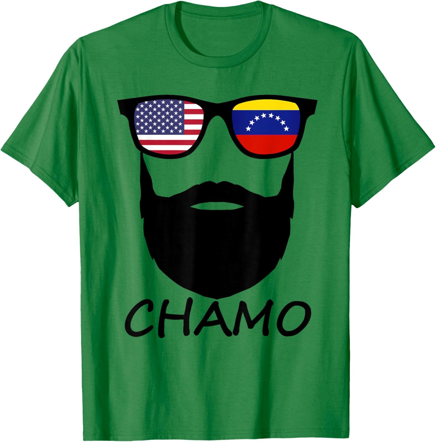 Half American Venezuelan Chamo USA Venezuela Flag Patriot T-Shirt - T-Shirt | Irish Green