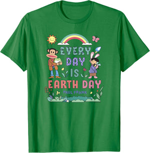 Paul Frank Every Day Is Earth Day Julius & Bunny Girl Logo T-Shirt - T-Shirt | Irish Green