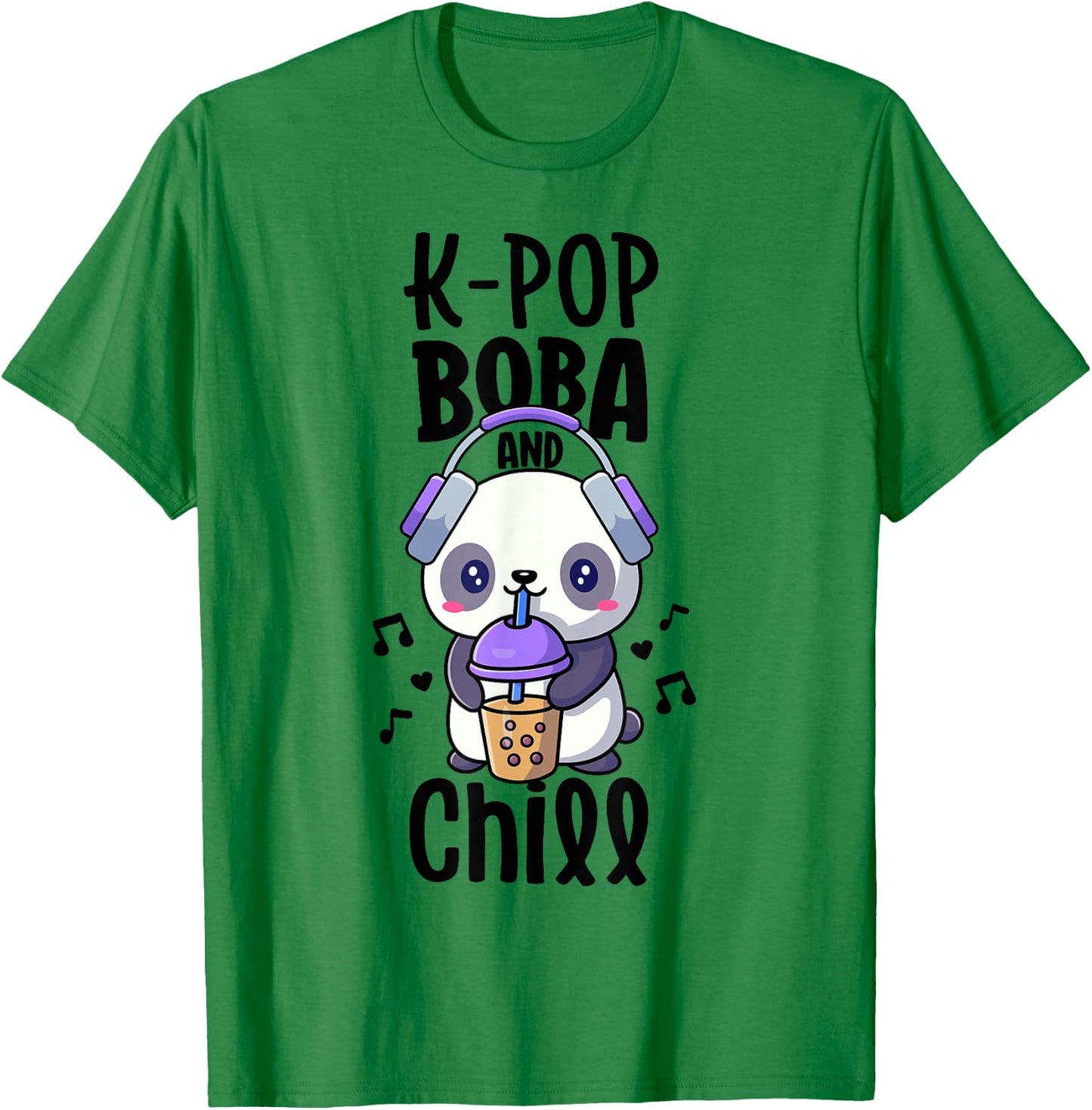 Boba and Kpop Shirt Kawaii K-Pop Merchandise Kpop and Chill T-Shirt - T-Shirt | Irish Green