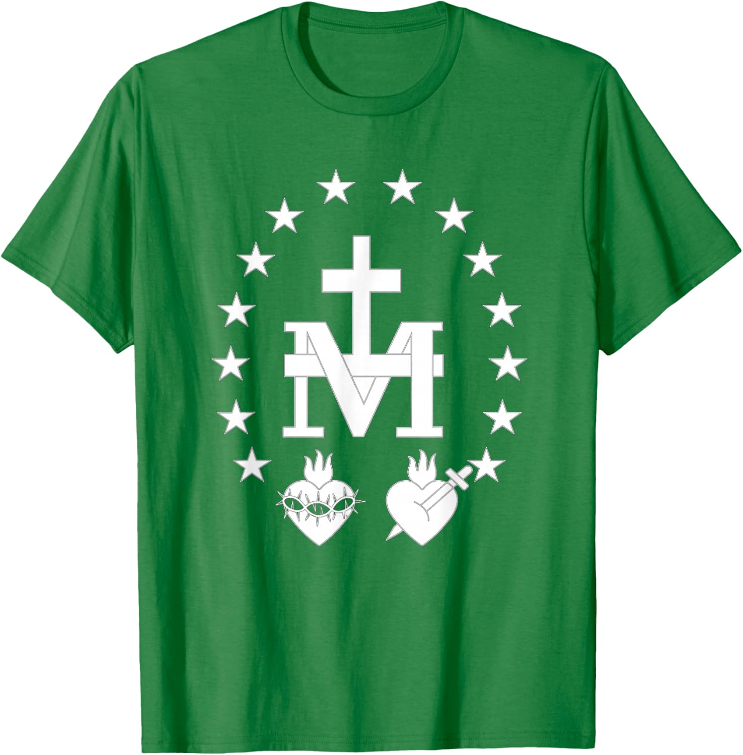 Miraculous medal catholic T-Shirt - T-Shirt | Irish Green