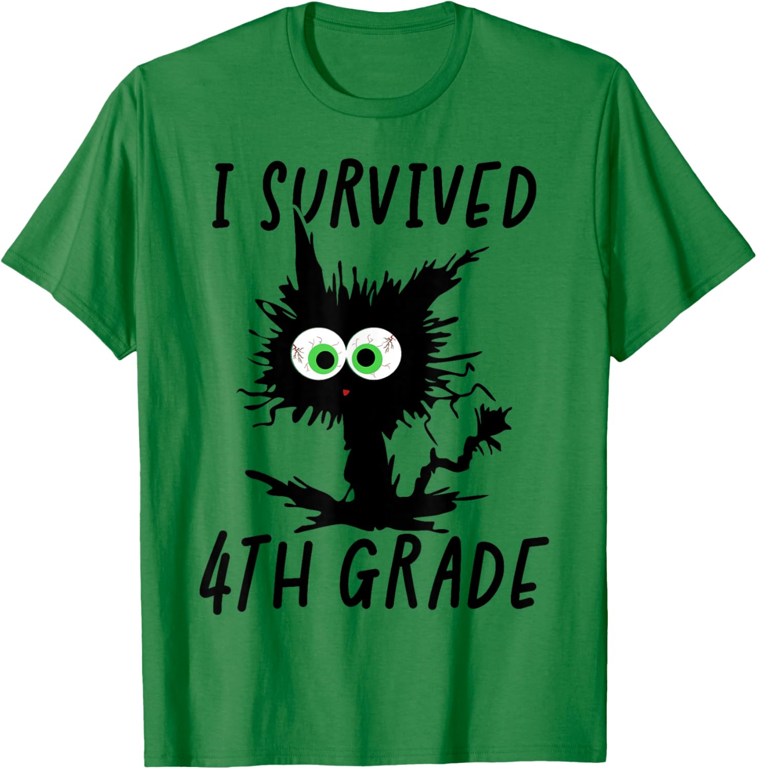 I Survived Fourth Grade Cat T-Shirt - T-Shirt | Irish Green