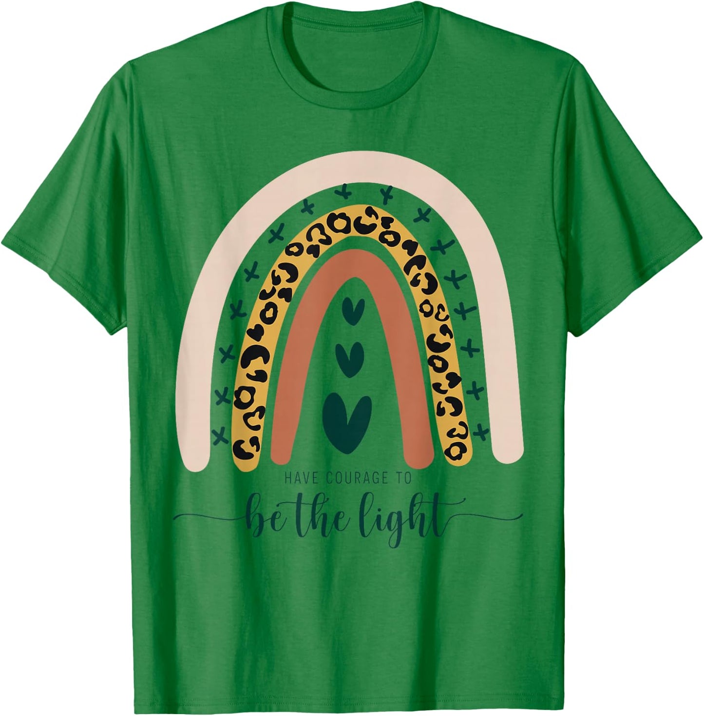 Be The Light Boho Rainbow Christian Scripture Religious Cute Small T-Shirt - T-Shirt | Irish Green