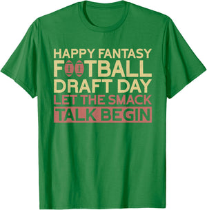 Happy Fantasy Football Draft Day | Funny Fantasy Football T-Shirt - T-Shirt | Irish Green