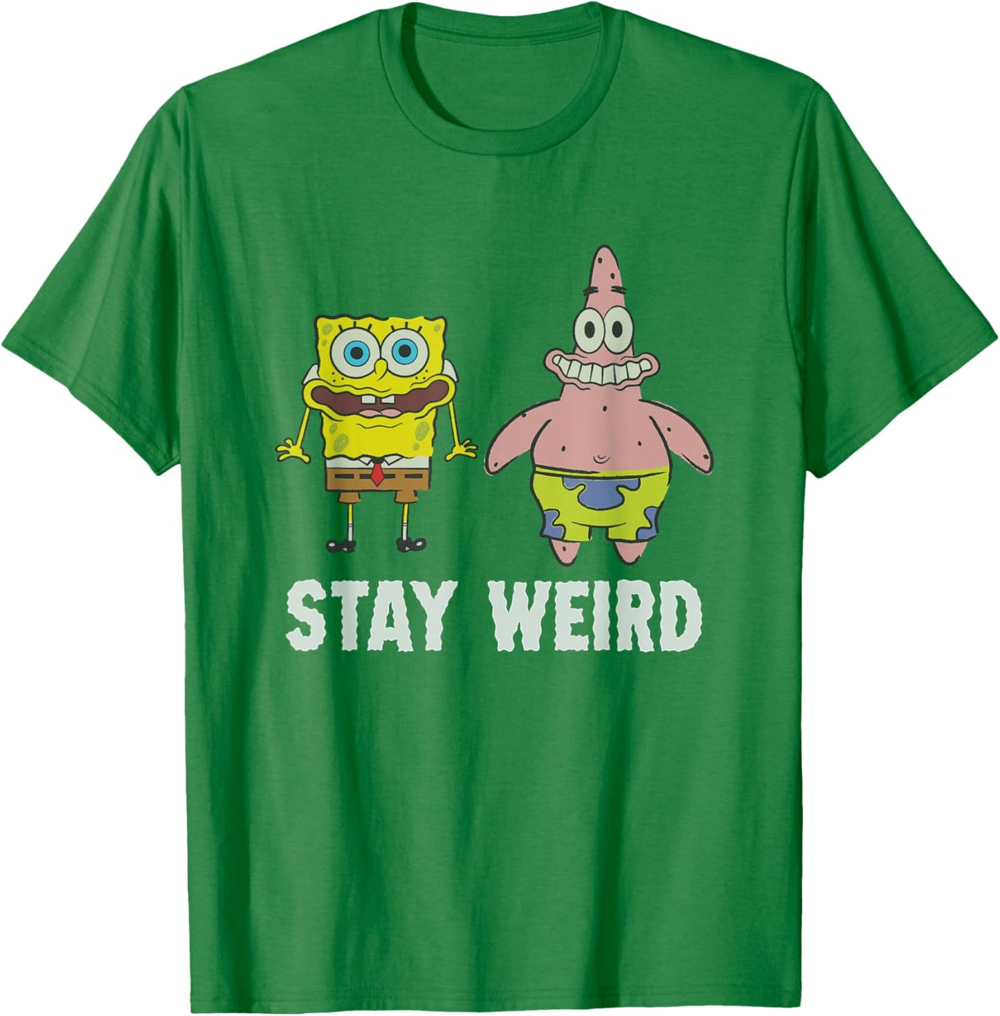 SpongeBob SquarePants Stay Weird Funny Faces Buddies T-Shirt - T-Shirt | Irish Green