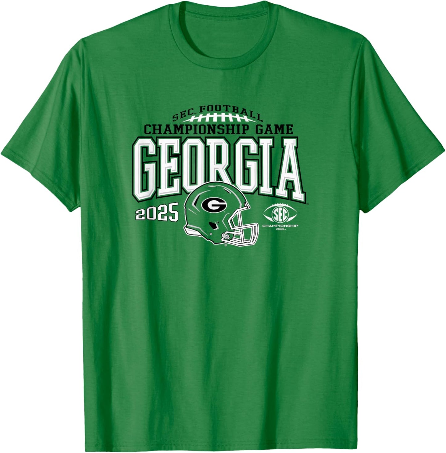 Georgia Bulldogs SEC Championship 2025 Football Red T-Shirt - T-Shirt | Irish Green
