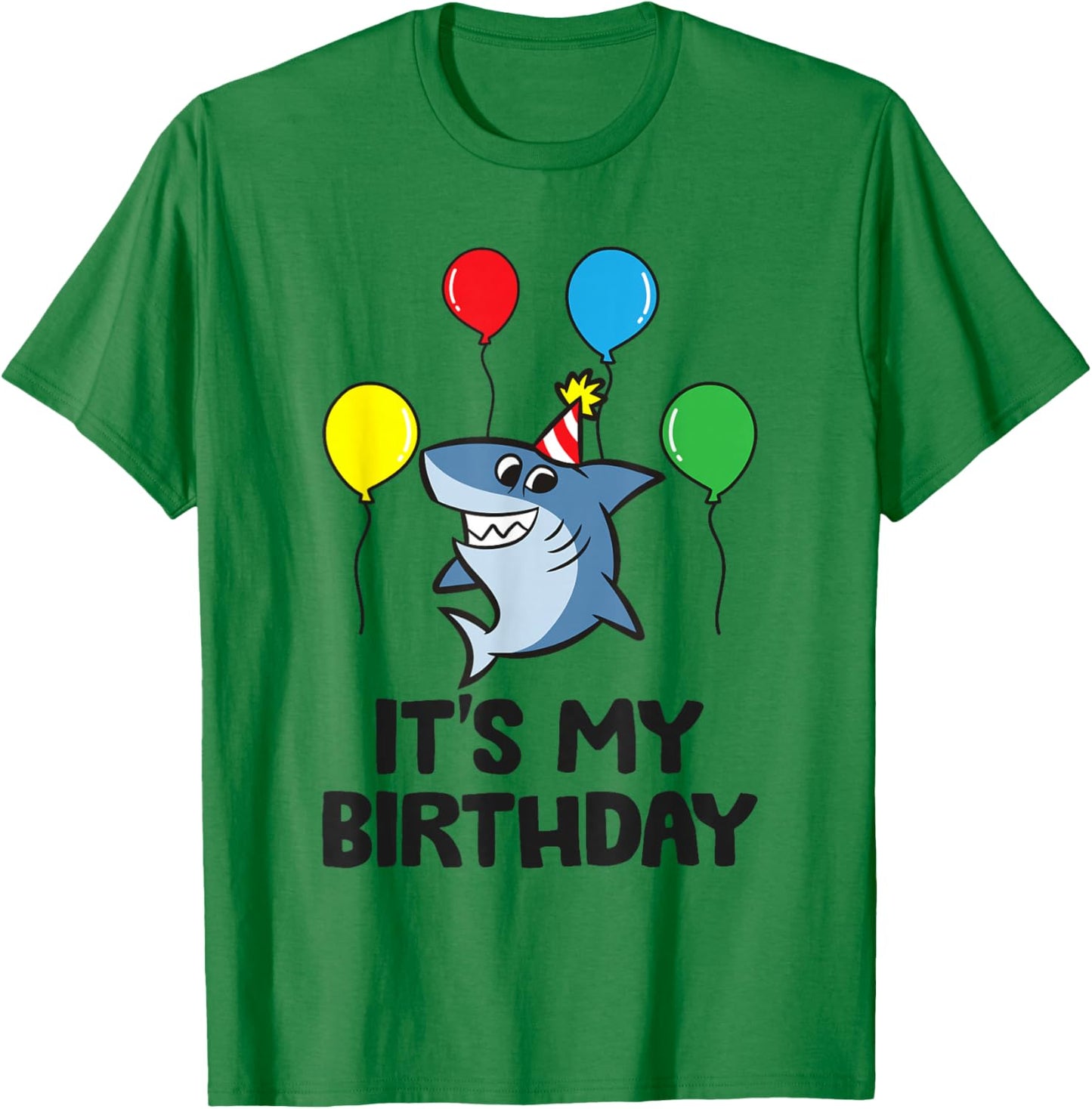 It's My Birthday Cute Shark Birthday T-Shirt - T-Shirt | Irish Green