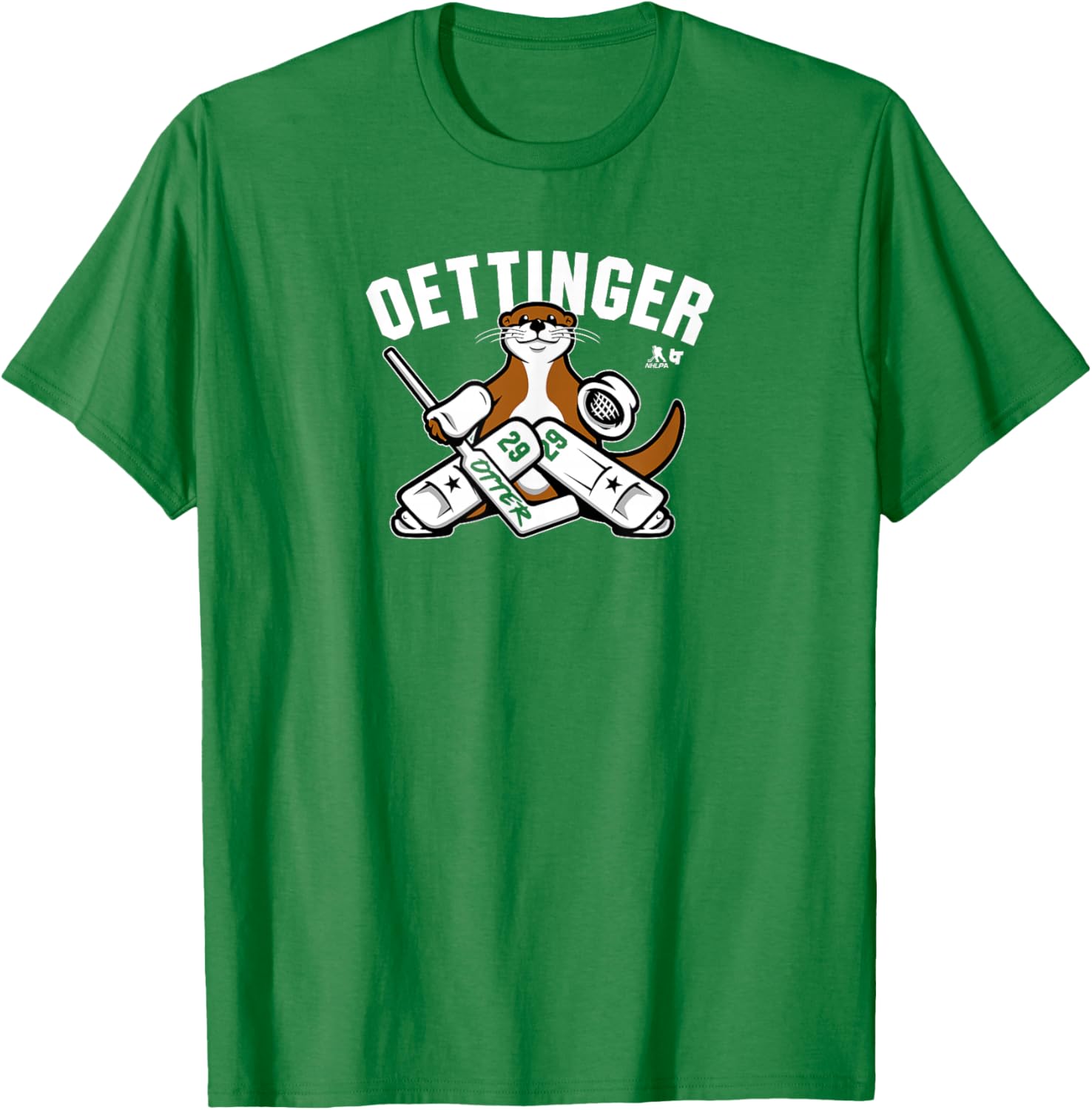 Jake Oettinger: Otter - Dallas Hockey T-Shirt - T-Shirt | Irish Green