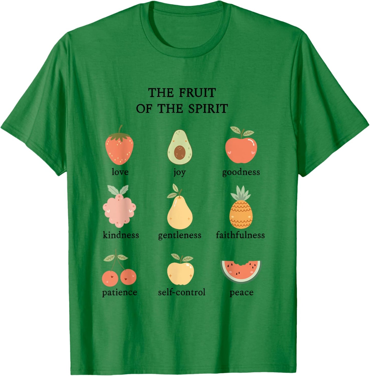 Fruit of the Spirit Cute Christian Girl Aesthetic T-Shirt - T-Shirt | Irish Green