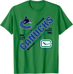 Vancouver Canucks Force Gray Officially Licensed T-Shirt - T-Shirt | Irish Green