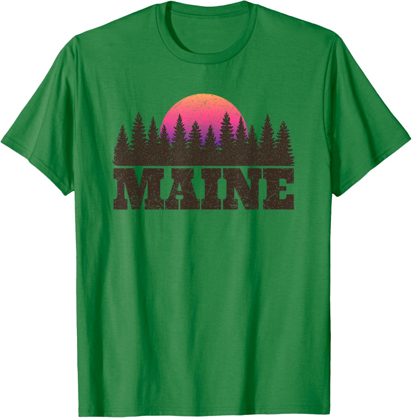 Maine MN Retro Vintage Shirt Gift Men Women Kids T-Shirt - T-Shirt | Irish Green