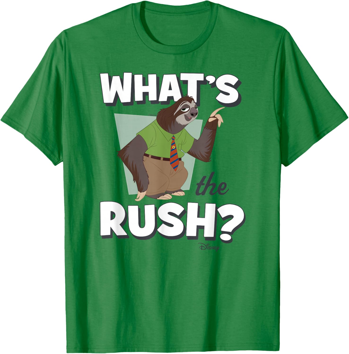 Zootopia - Flash Sloth What's The Rush T-Shirt - T-Shirt | Irish Green