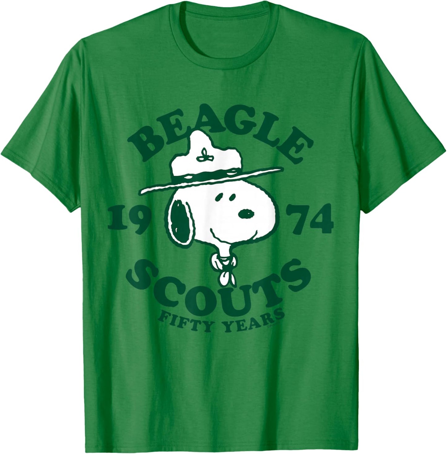Peanuts - Snoopy Beagle Scout 50 Years 1974 T-Shirt - T-Shirt | Irish Green