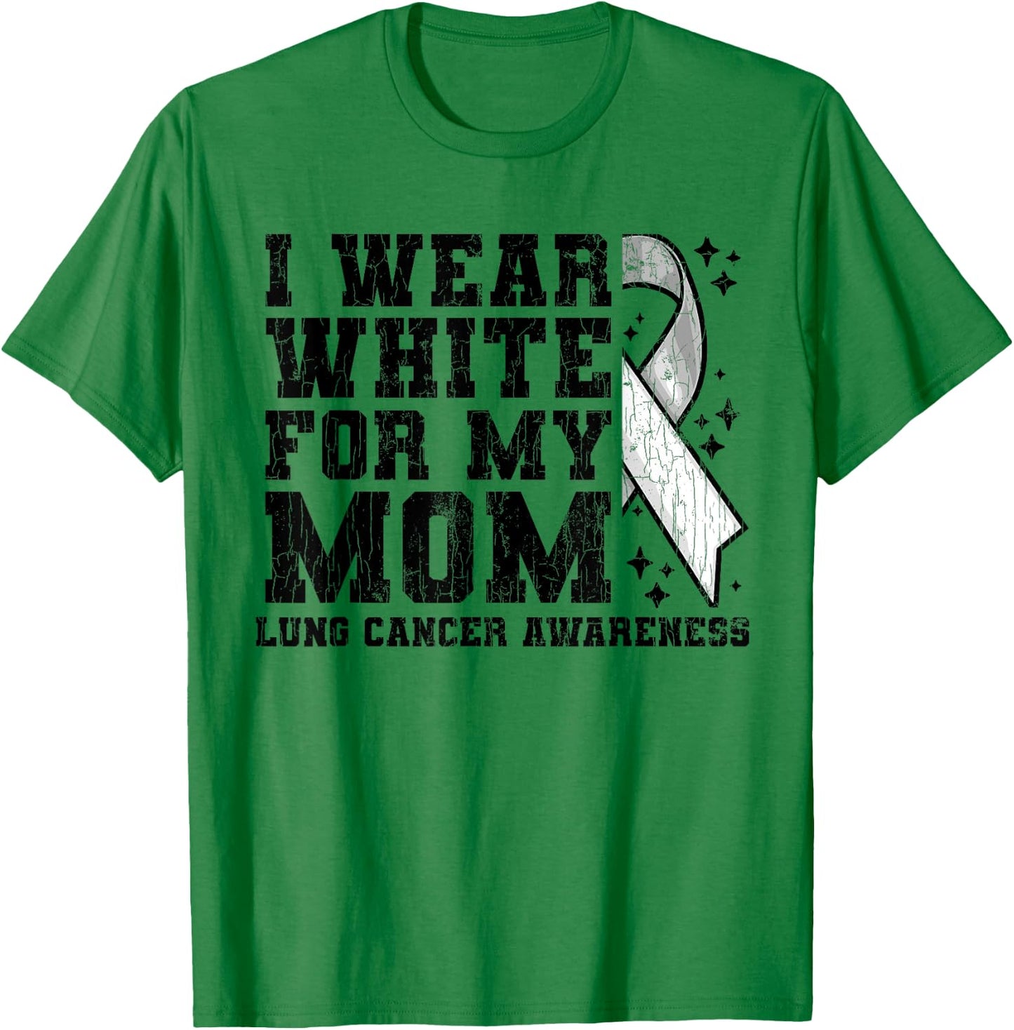 Lung Cancer Awareness White Ribbon Mum Gift T-Shirt - T-Shirt | Irish Green