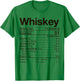 Whiskey Nutrition Facts Thanksgiving Gift Drinking Costume T-Shirt - T-Shirt | Irish Green